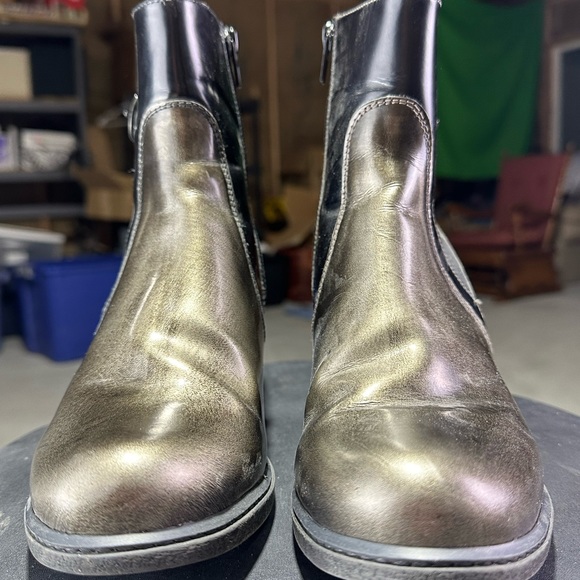 Dromedaris Promod Metallic Black Ankle Boots with Buckle Detail Size 8.5 (39) - Picture 5 of 9